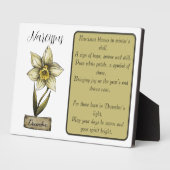 誕生花 １２月 誕生日 水仙 フォトプラーク (側面)