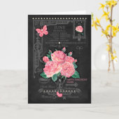 誕生花 6月 チョーク カスタマイズ カード (黄色い花)