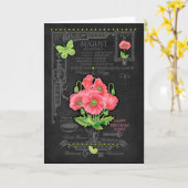 誕生花 8月 チョーク カード おしゃれ (黄色い花)