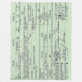 誕生証明書 フリースブランケット (正面)