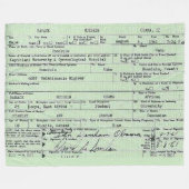 誕生証明書 フリースブランケット (正面(横))