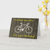 「誕生間抜け日に新しい自転車!」 カード (黄色い花)