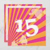 誕生10代の日パーティーの招待|少女 招待状 (正面/裏面)