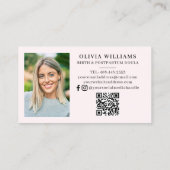 誕生&ポストパルタムドゥラ水彩写真QRコード 名刺 (裏面)