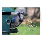 誕生Son Blue Jay on Bird Feederの誕生日 (正面横)