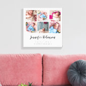 誕生Statフォトコラージュ白 キャンバスプリント (インサイチュ (リビング))