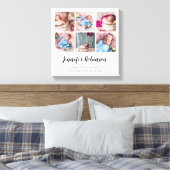 誕生Statフォトコラージュ白 キャンバスプリント (インサイチュ (寝室))