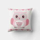 誕生Statsのピンクの灰色のフクロウの子供部屋の装飾用クッション クッション (裏面)