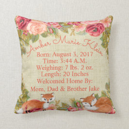 誕生Statsのベビーの森林キツネの装飾用クッション クッション