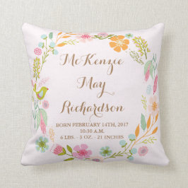 誕生Statsの女の赤ちゃんの装飾用クッション クッション