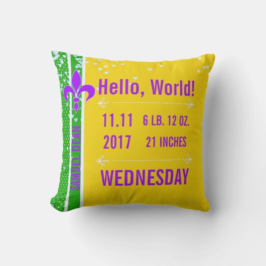 誕生Stats |の謝肉祭の（紋章の）フラ・ダ・リノラ クッション (正面)