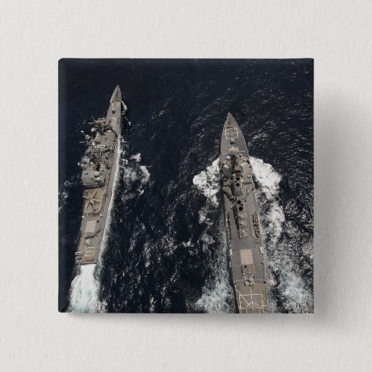 誘導ミサイル駆逐艦のUSSグリッドリー 缶バッジ (正面)