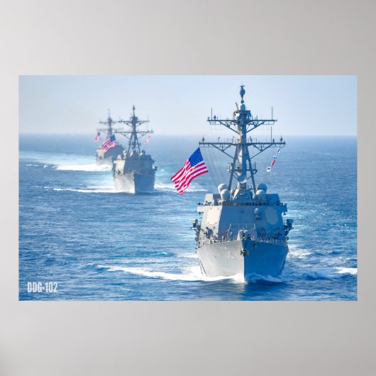 誘導ミサイル駆逐艦 – DDG-102 ポスター (正面)
