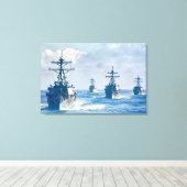 誘導ミサイル駆逐艦 – DDG-59 24x36 キャンバスプリント (インサイチュ (ウッドフロア))