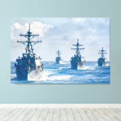 誘導ミサイル駆逐艦 – DDG-59 32x48 キャンバスプリント (インサイチュ (ウッドフロア))