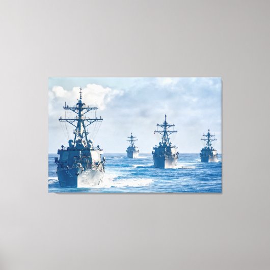誘導ミサイル駆逐艦 – DDG-59 32x48 キャンバスプリント (正面)
