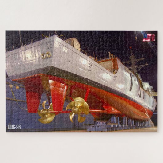 誘導ミサイル駆逐艦 – DDG-96 (20x30インチ) ジグソーパズル (横)