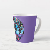 誘導光:自閉症意識のパズル カフェラテマグ (右アングル)