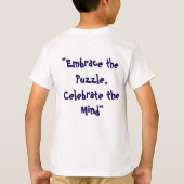 誘導光：自閉症意識のパズル Tシャツ (裏面)