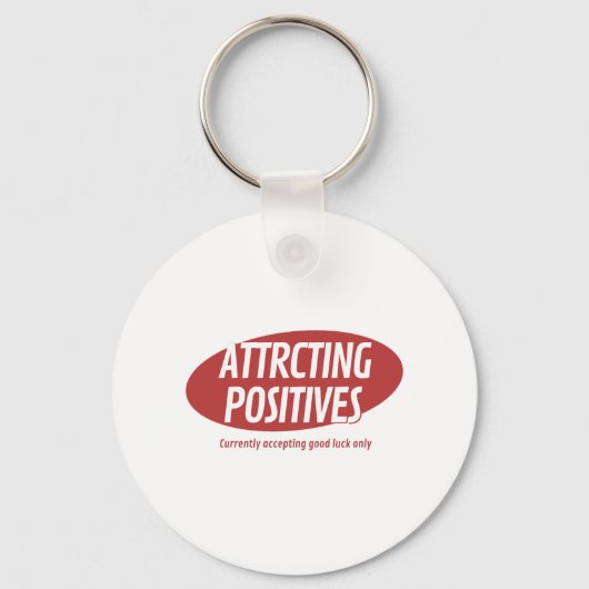 誘引肯定的な幸運のみタイポグラフィDes キーホルダー (正面)