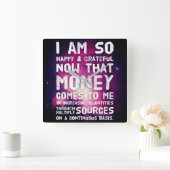 誘引金表示法引用文富 スクエア壁時計 (ホーム)