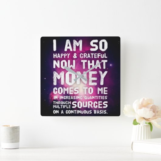 誘引金表示法引用文富 スクエア壁時計 (ホーム)