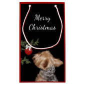 誘惑されたヨークシャーテリアクリスマス スモールペーパーバッグ (裏面)