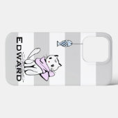 誘惑された白猫と魚 Case-Mate iPhoneケース (裏面 (横))