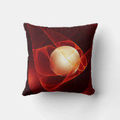 誘惑に導く抽象芸術レッドフラクタルアート クッション (裏面)