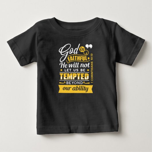 誘惑に打ち勝つ - 聖書の言葉 ベビーTシャツ (正面)