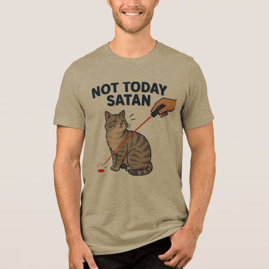 誘惑に負けない面白い猫 トライブレンドＴシャツ (正面)