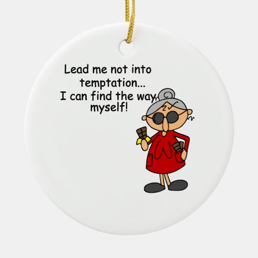 誘惑に駆られないように導く セラミックオーナメント (正面)