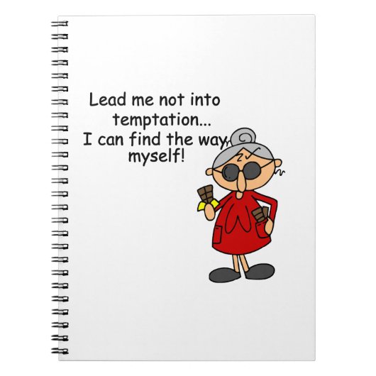 誘惑に駆られないように導く ノートブック (正面)