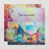 誘惑のダークナイトと悪魔の宝、青 招待状 (正面/裏面)