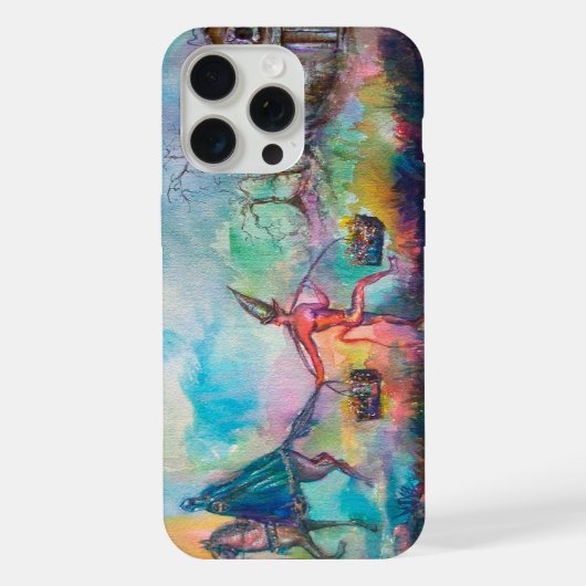 誘惑の暗黒騎士、悪魔の宝の夜の青 iPhoneケース (裏面)