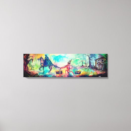 誘惑ダークナイトと悪魔の宝,青 キャンバスプリント (正面)