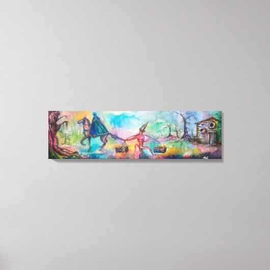 誘惑ダークナイトと悪魔の宝，青 キャンバスプリント (正面)