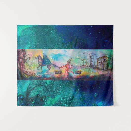 誘惑ダークナイトと悪魔の宝，青 タペストリー (正面(横))