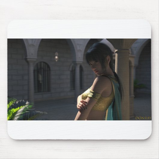 誘惑的なキム・スーは彼女の肩を見る マウスパッド (正面)