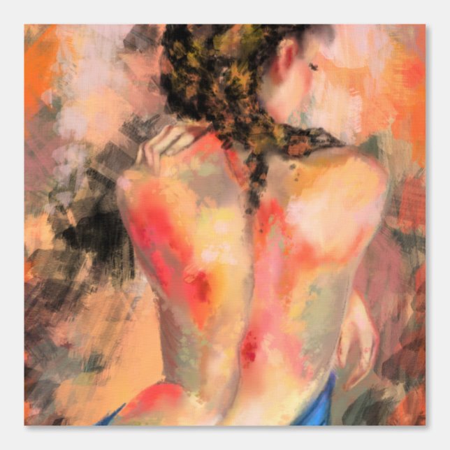 誘惑的な女性体絵を描アート 壁紙 (正面)