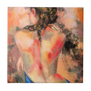誘惑的な女性 – 抽象芸術ウーマン体絵画ズアート タイル