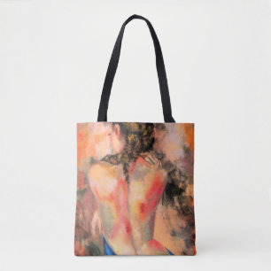 誘惑的な女性 – 抽象芸術女性体絵画ズアート トートバッグ