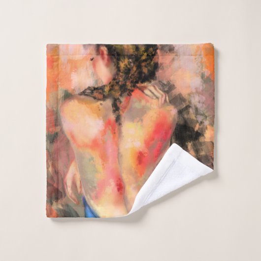 誘惑的な女性 – 抽象芸術女性体絵画ズアート バスタオルセット (ウォッシュタオル)