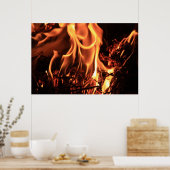 誘惑的な炎プリント ポスター (キッチン)