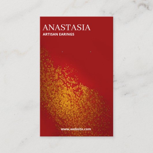 誘惑的な赤いイヤリングディスプレイカード 名刺 (正面)