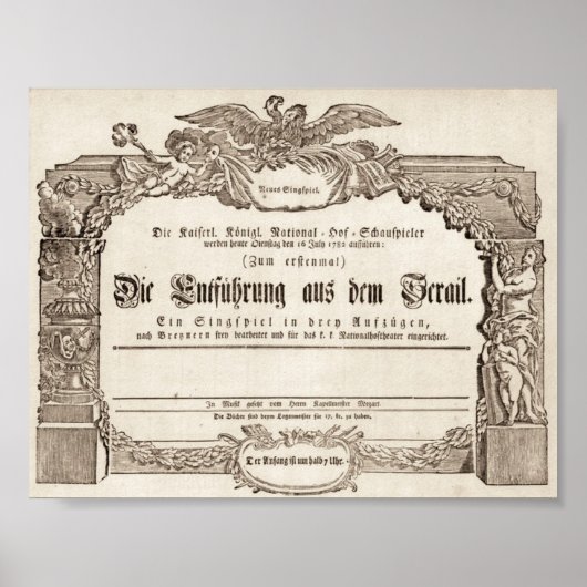 誘拐からの脱出 オペラ アマデウス モーツァルト ポスター (正面)