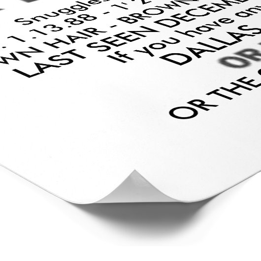 誘拐された完全にカスタマイズ可能なポスター報酬 ポスター (角)