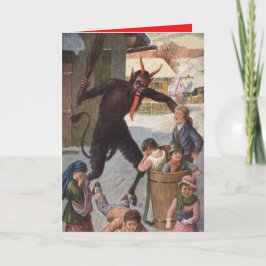誘拐の子供の冬を罰するKrampus シーズンカード