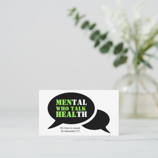 語る人々は癒される |聖なる書物、 経典 |メンタルヘルス 名刺 (スタンド正面)