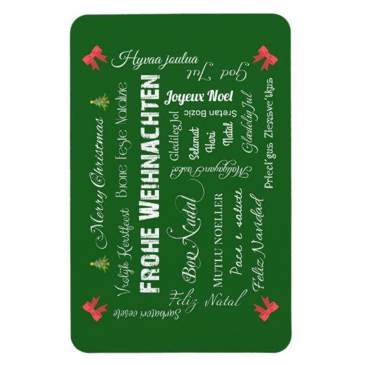 語学の聖降誕祭違うお目出度え マグネット (縦)